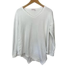 Fresh‎ Produce White Sweatshirt Top Terry Cloth Cotton Pullover Womens Size XS/S